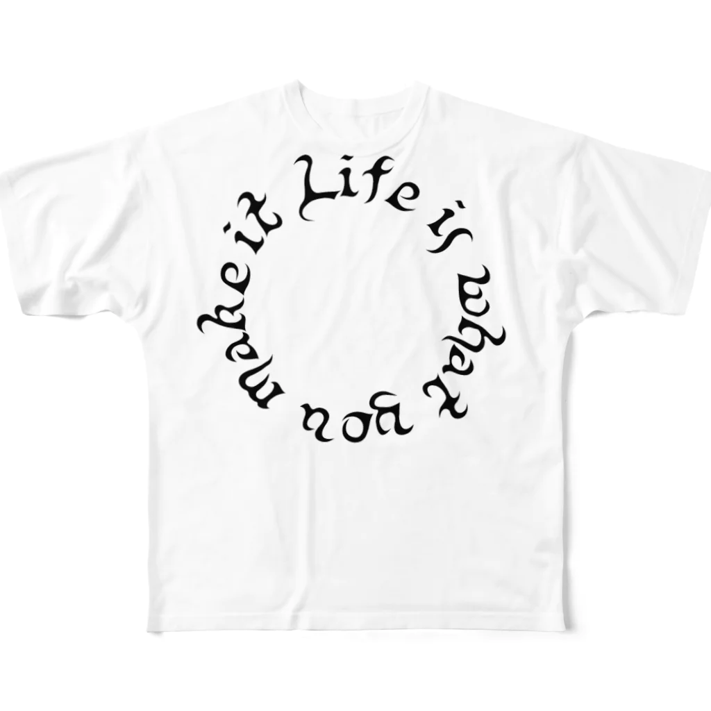 やすえのlife is what you make it フルグラフィックTシャツ