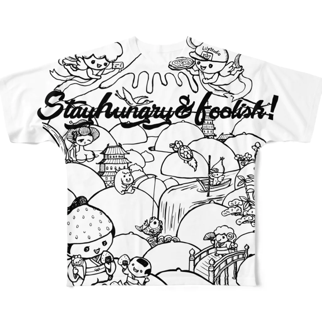 LILY STUDIOのみるく滝桃源郷2 All-Over Print T-Shirt