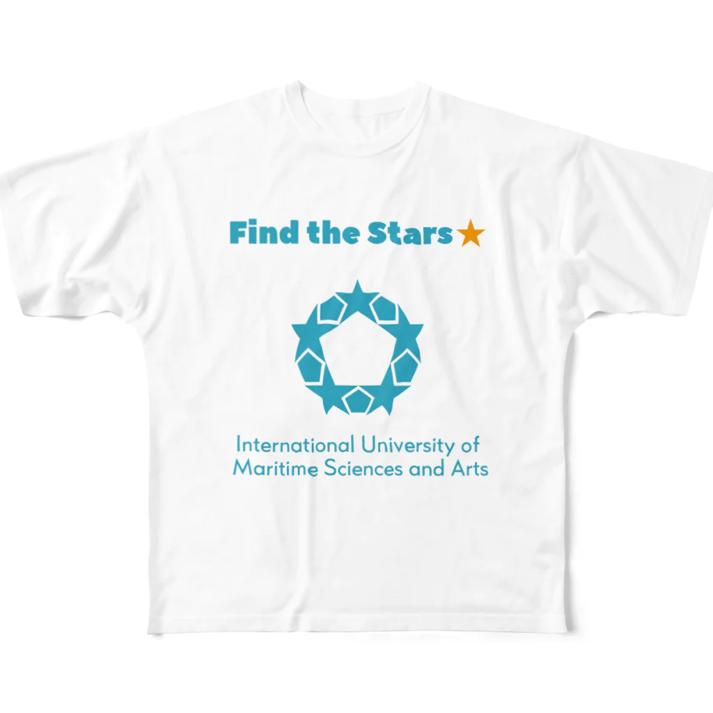 国際海事科学大学/ International University of Maritime Sciences and Artsの国際海事科学大学ロゴ入りTシャツ All-Over Print T-Shirt