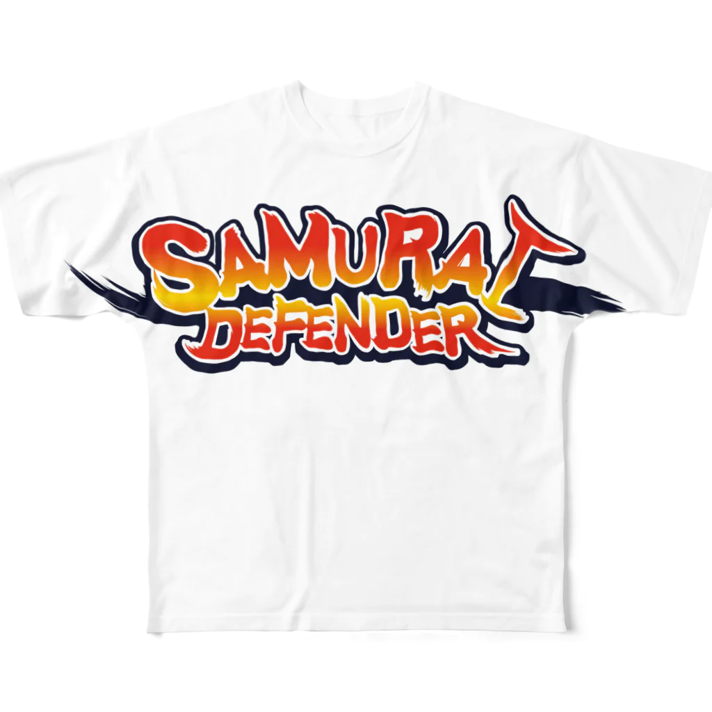 Keiji Takeuchiのサムライディフェンダーロゴ フルグラフィックTシャツ
