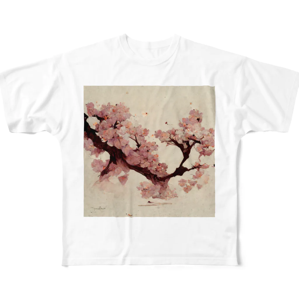 2024のAI「桜」Tシャツ（3） All-Over Print T-Shirt