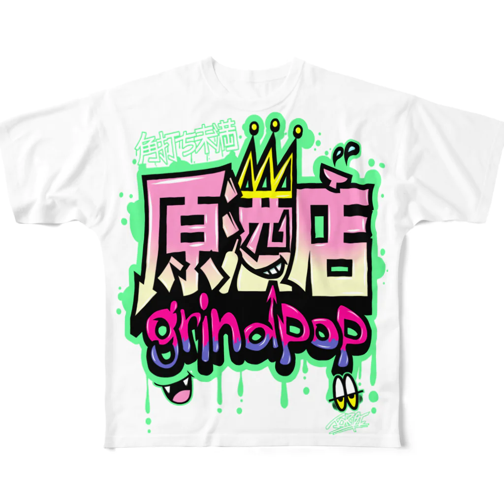 grind popのgp×原酒店コラボ フルグラフィックTシャツ
