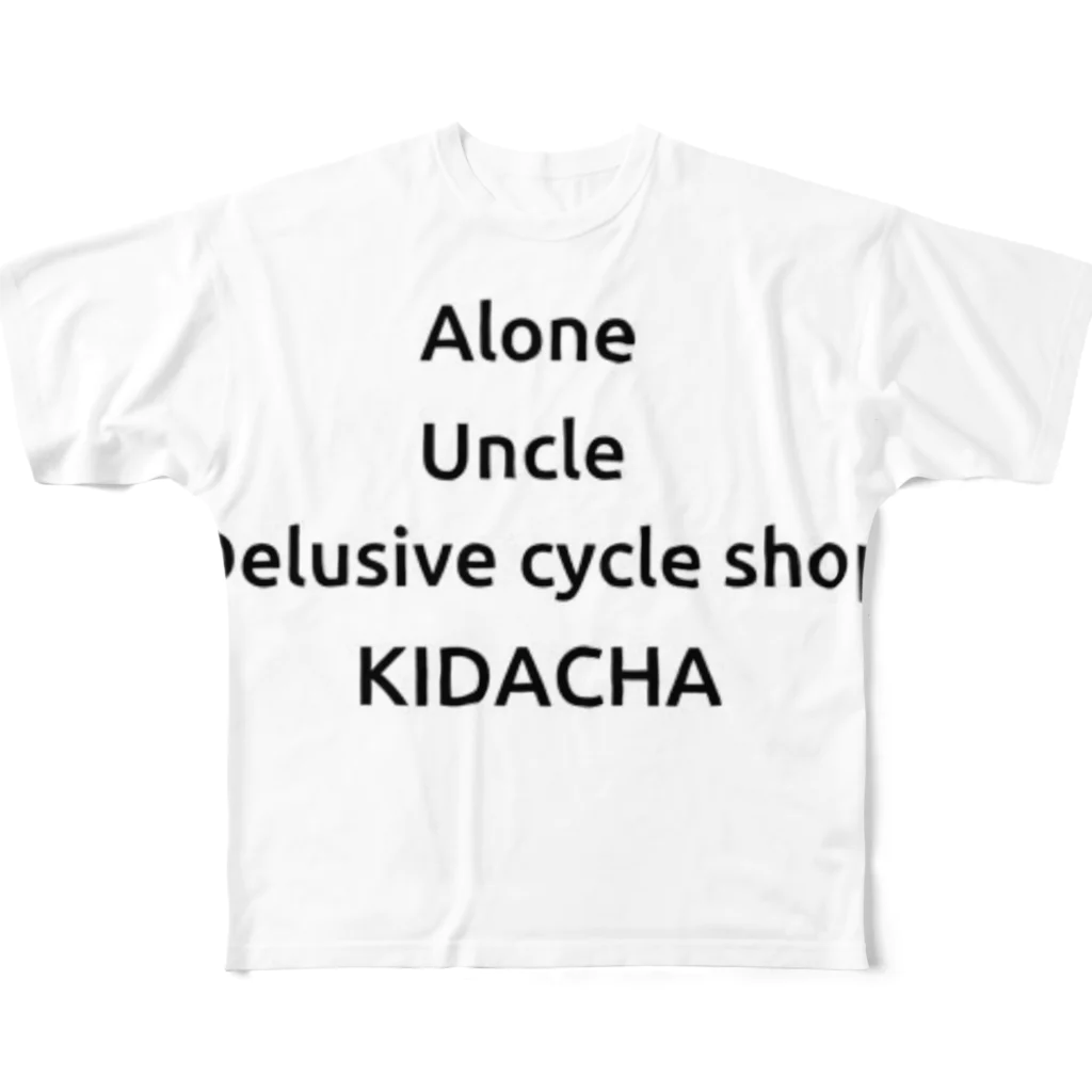 KIDACHAのalone uncle Delusive cycle shop  KIDACHA フルグラフィックTシャツ