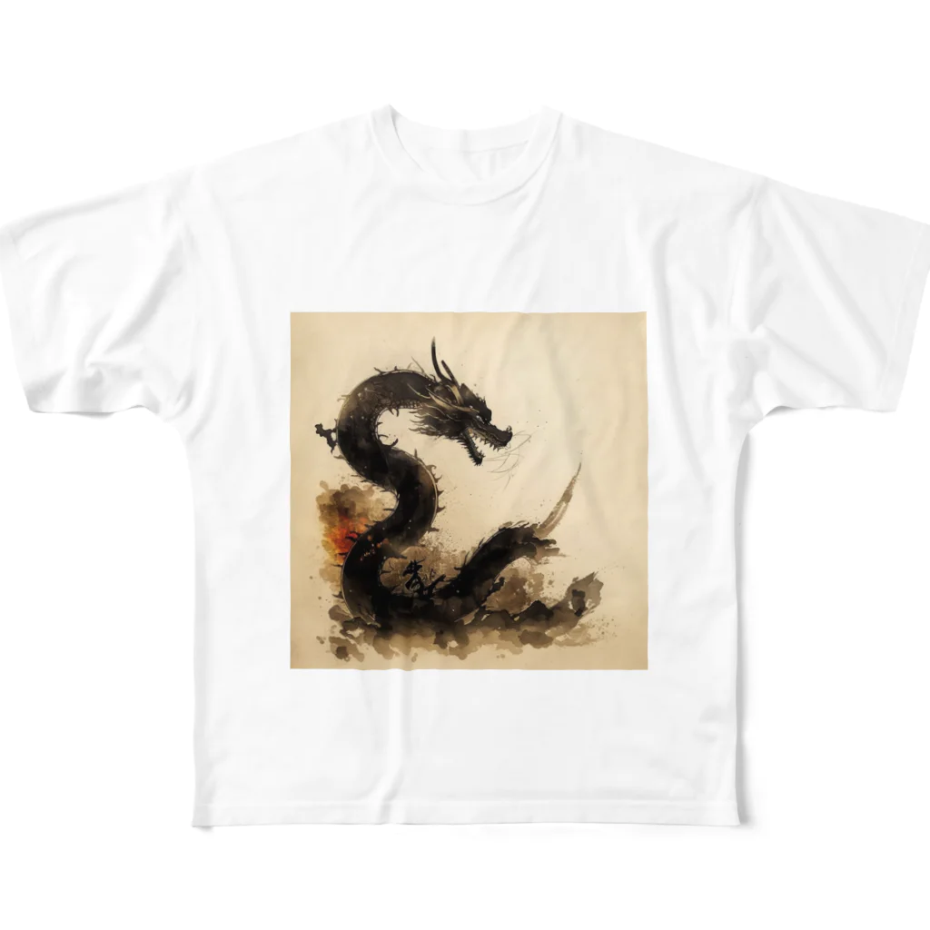 AiNessの和風ドラゴン All-Over Print T-Shirt