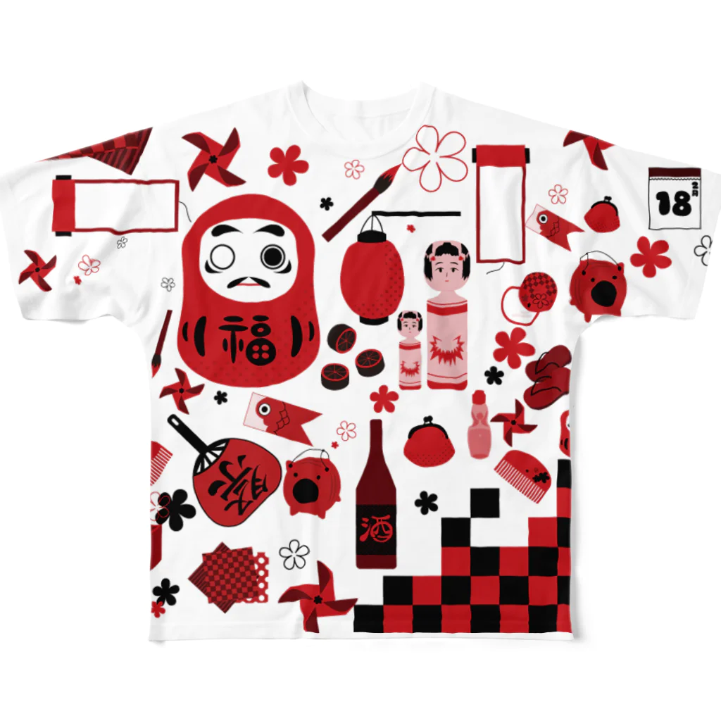 秌藤ちゆの和ものTシャツ All-Over Print T-Shirt