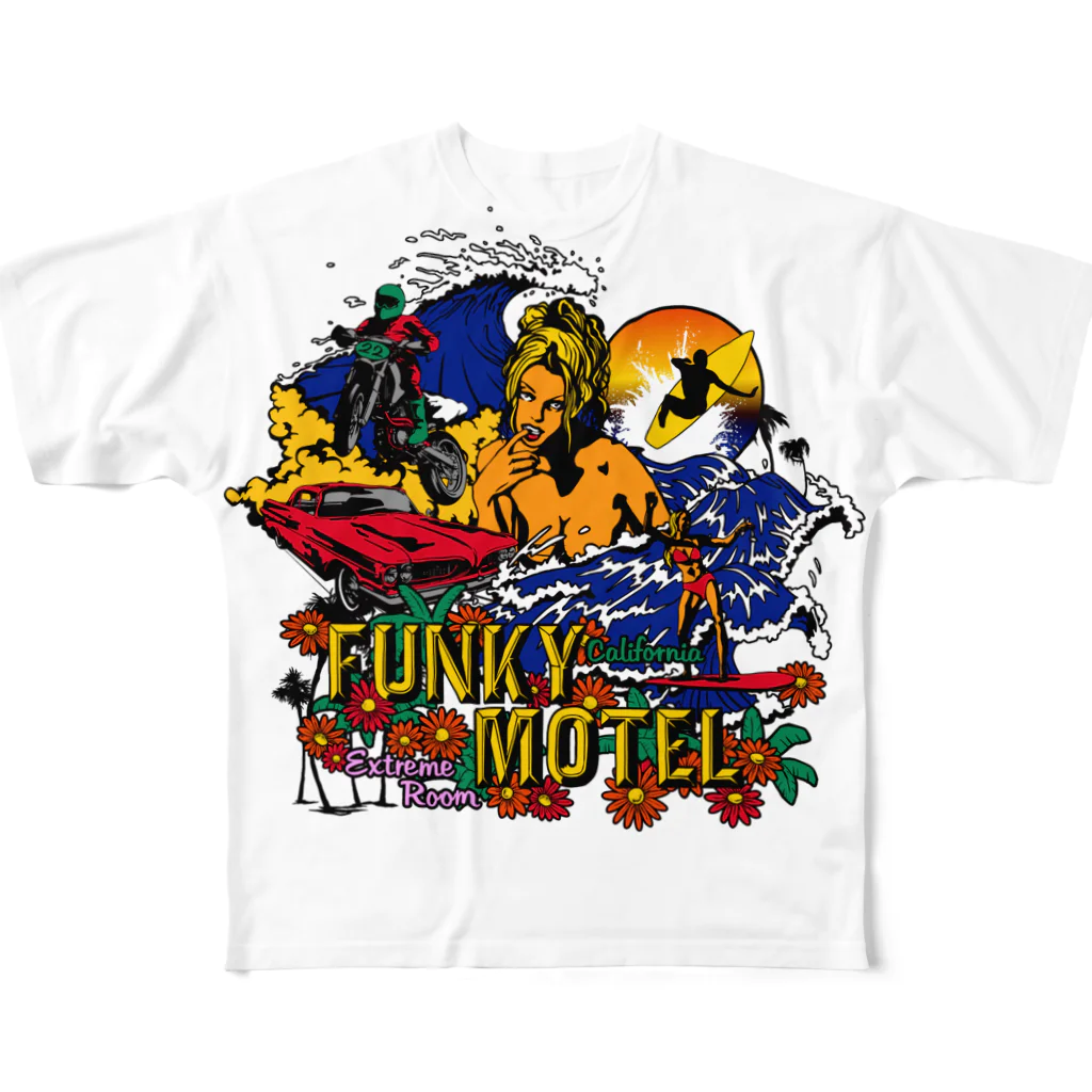 JOKERS FACTORYのFUNKY MOTEL フルグラフィックTシャツ