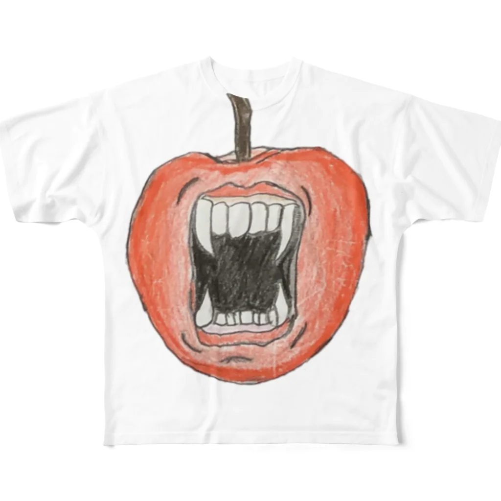 individualityの手描きAppleシャツ フルグラフィックTシャツ