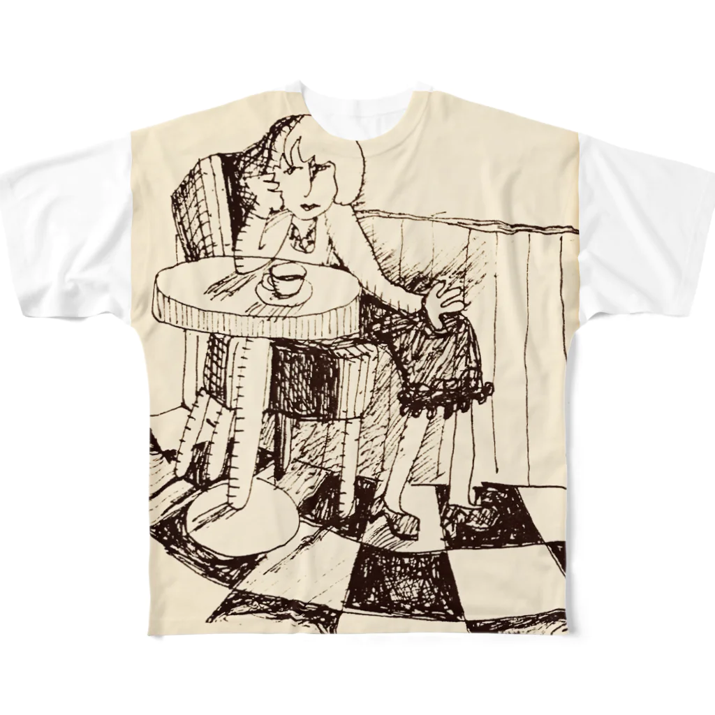 izumi_salonのカフェテリア zine フルグラフィックTシャツ