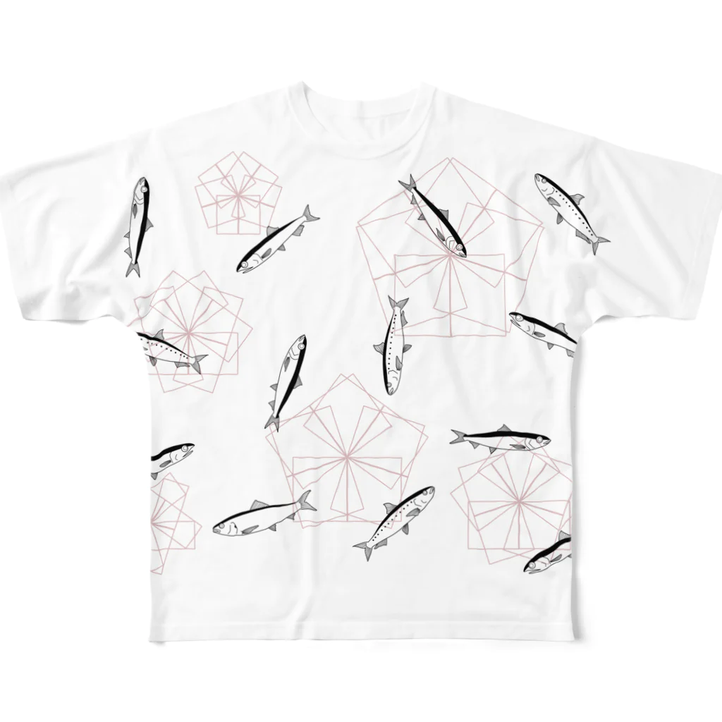 EkusimのMISSION☆カタボシイワシを探せ！【ホワイト】 All-Over Print T-Shirt