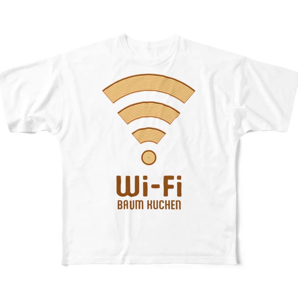 kg_shopのWi-Fi バウムクーヘン フルグラフィックTシャツ