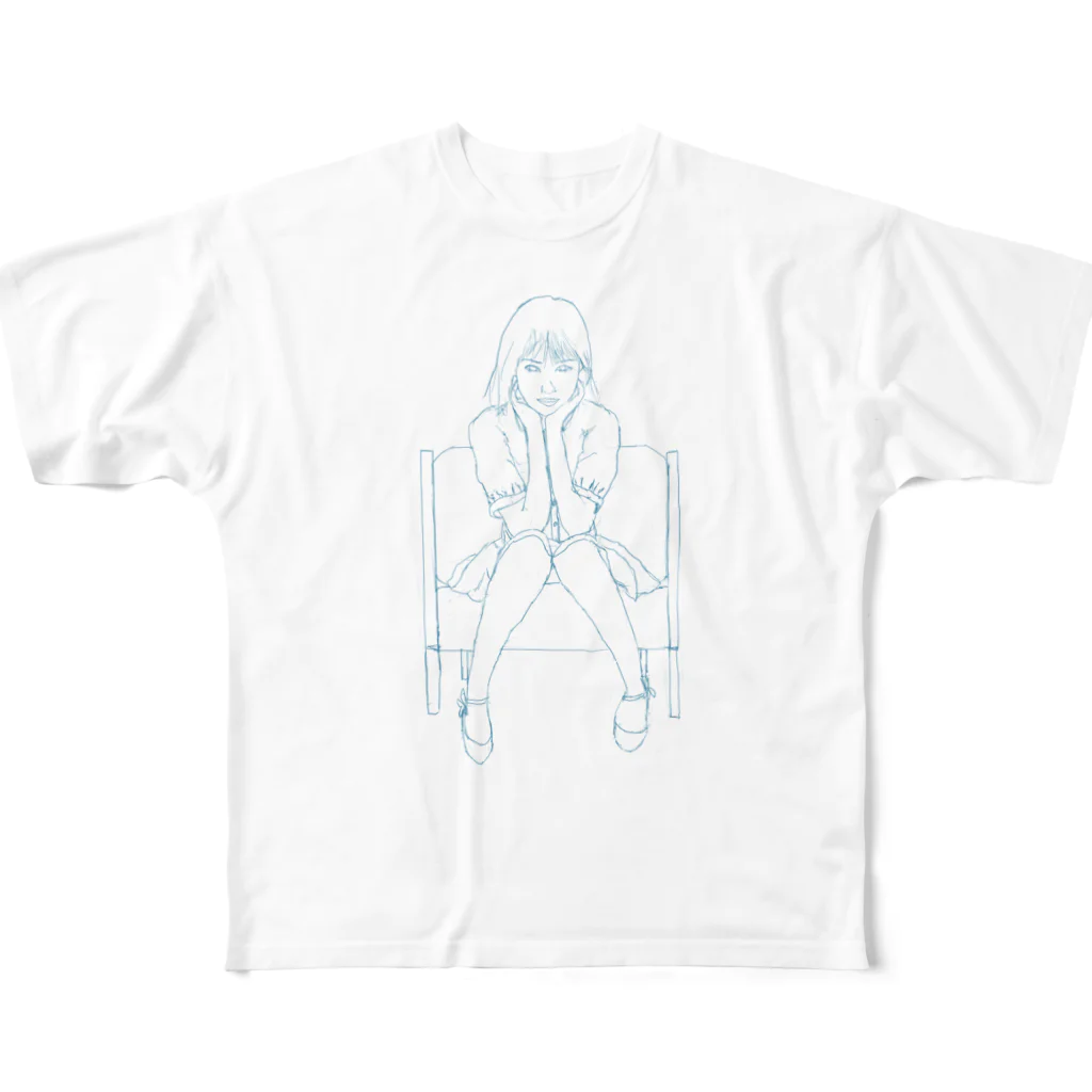 ragdollcatのwoman sitting in chair All-Over Print T-Shirt