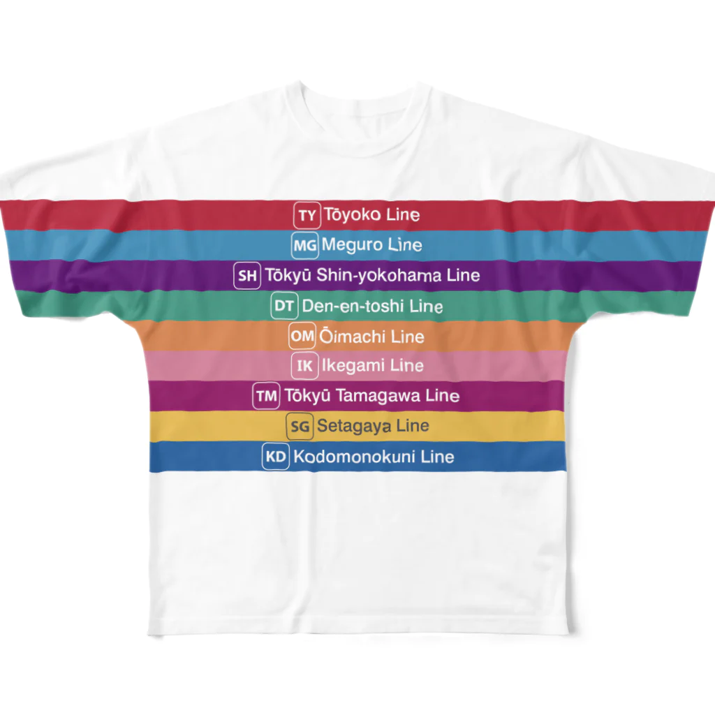 急行天北の鉄道 総天然色！ TQ全線 フルグラフィックTシャツ All-Over Print T-Shirt