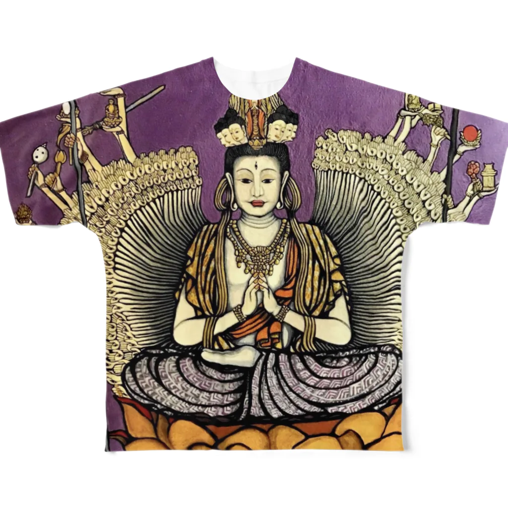 BABIBUBE_Buddhaの千手観音像 仏！ フルグラフィックTシャツ