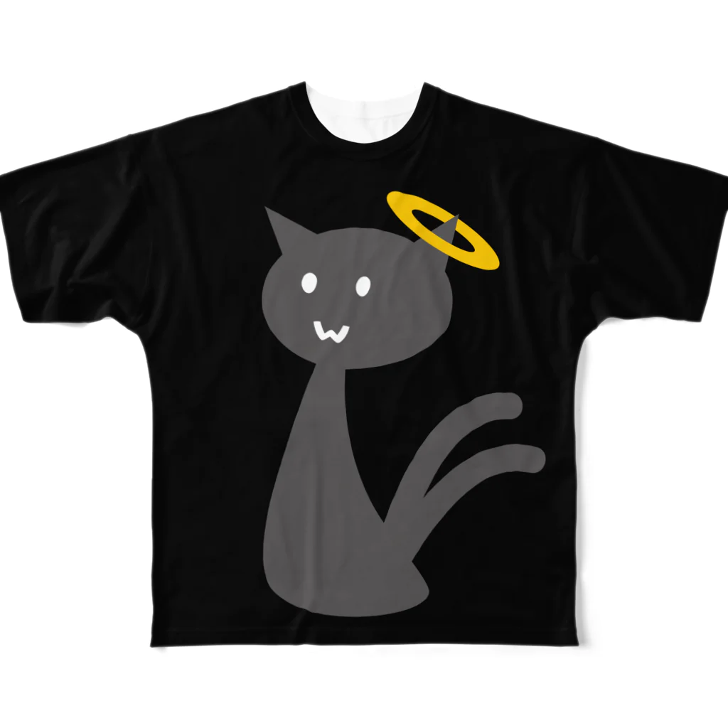 猫神商店の猫神T フルグラフィックTシャツ
