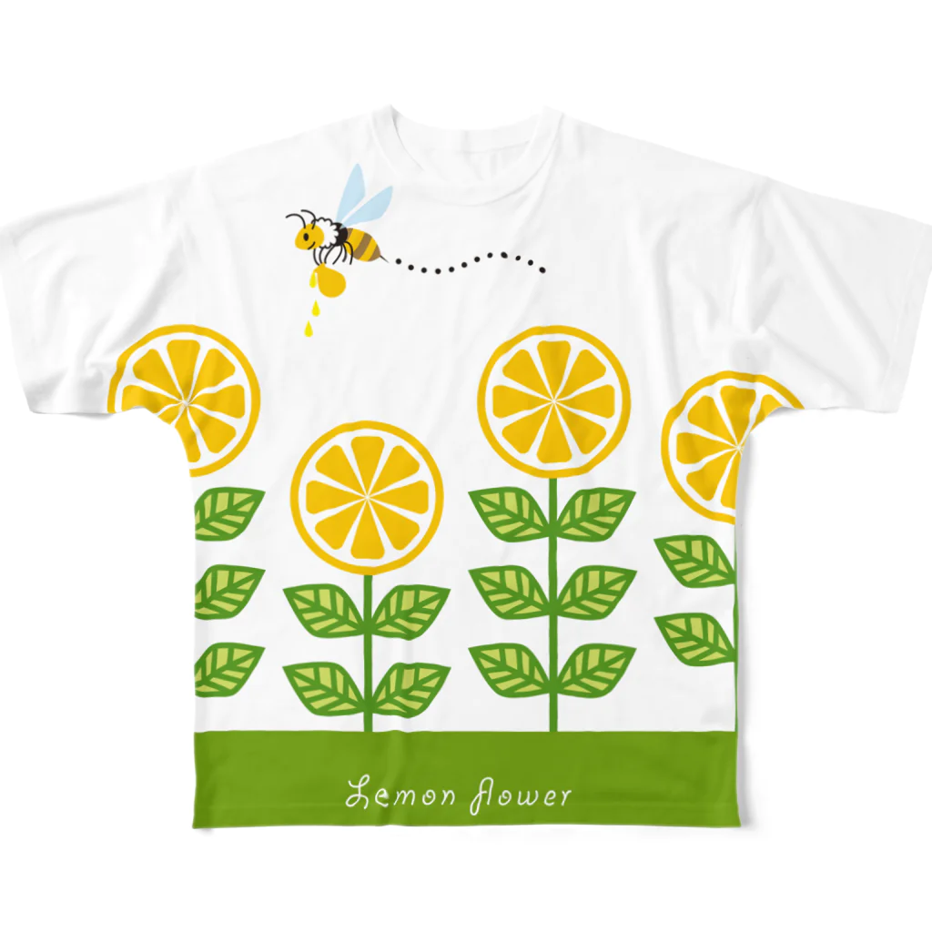 Drecome_DesignのLemon Flower All-Over Print T-Shirt