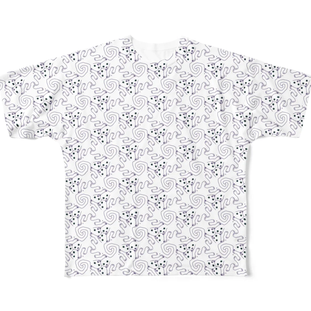 みかんの白猫パンチ All-Over Print T-Shirt