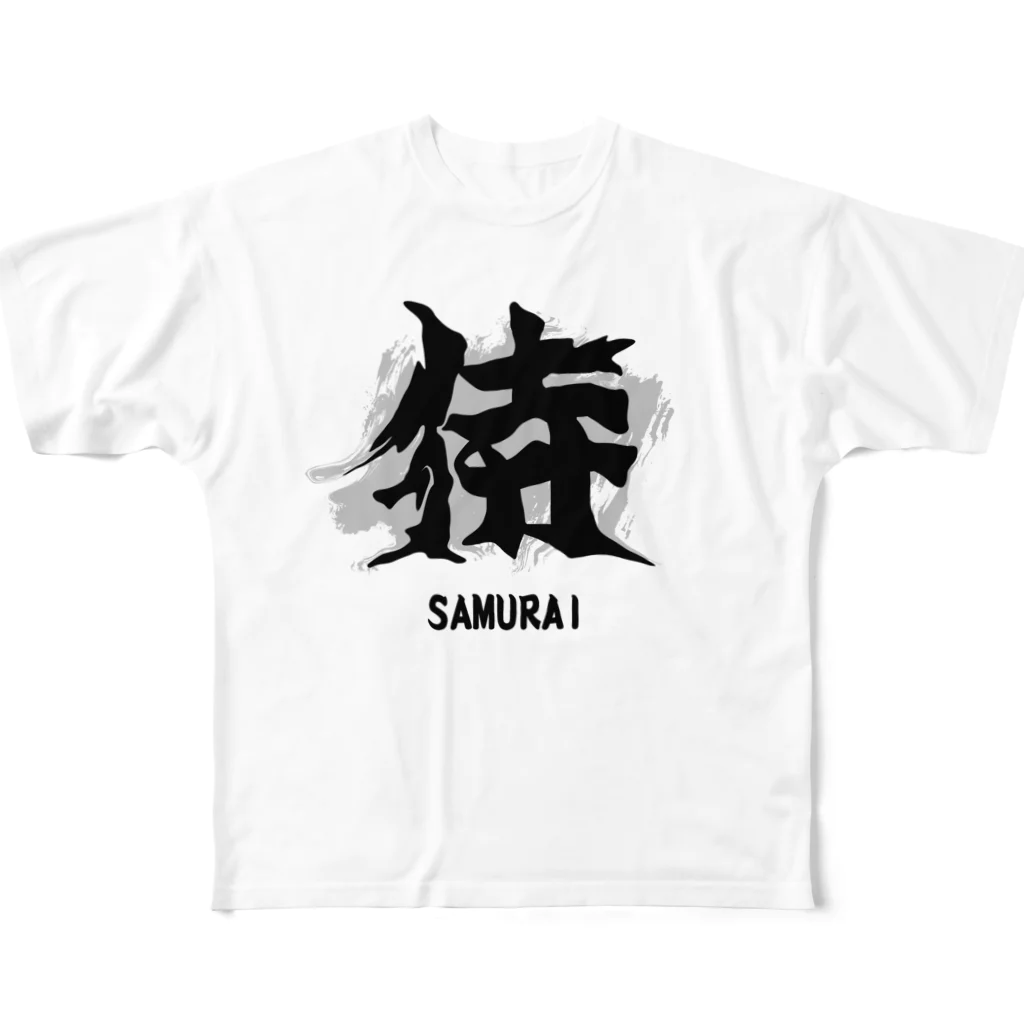 スタジオ・ロングワンのアメリカで着る侍Ｔシャツ！samurai original illustration fashion  All-Over Print T-Shirt