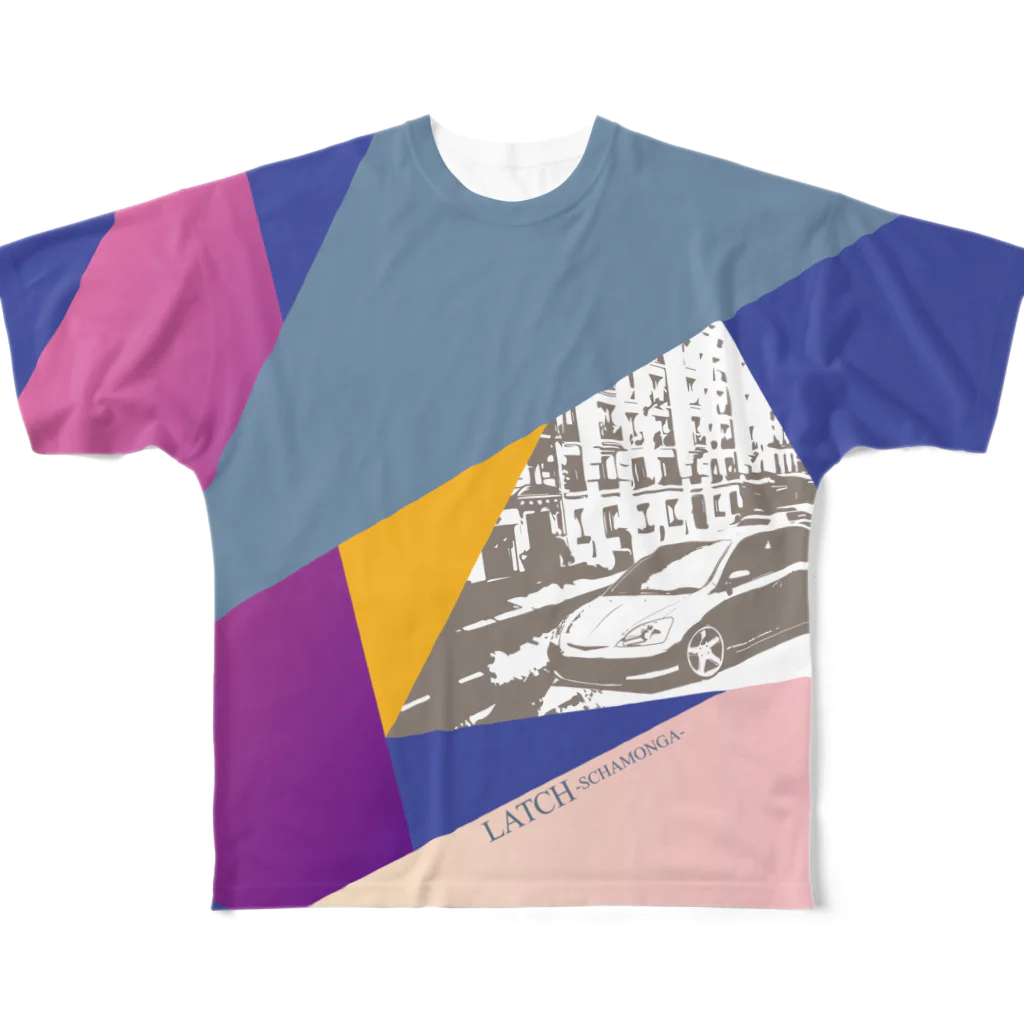 すちゃもんがのeuropean(青) All-Over Print T-Shirt