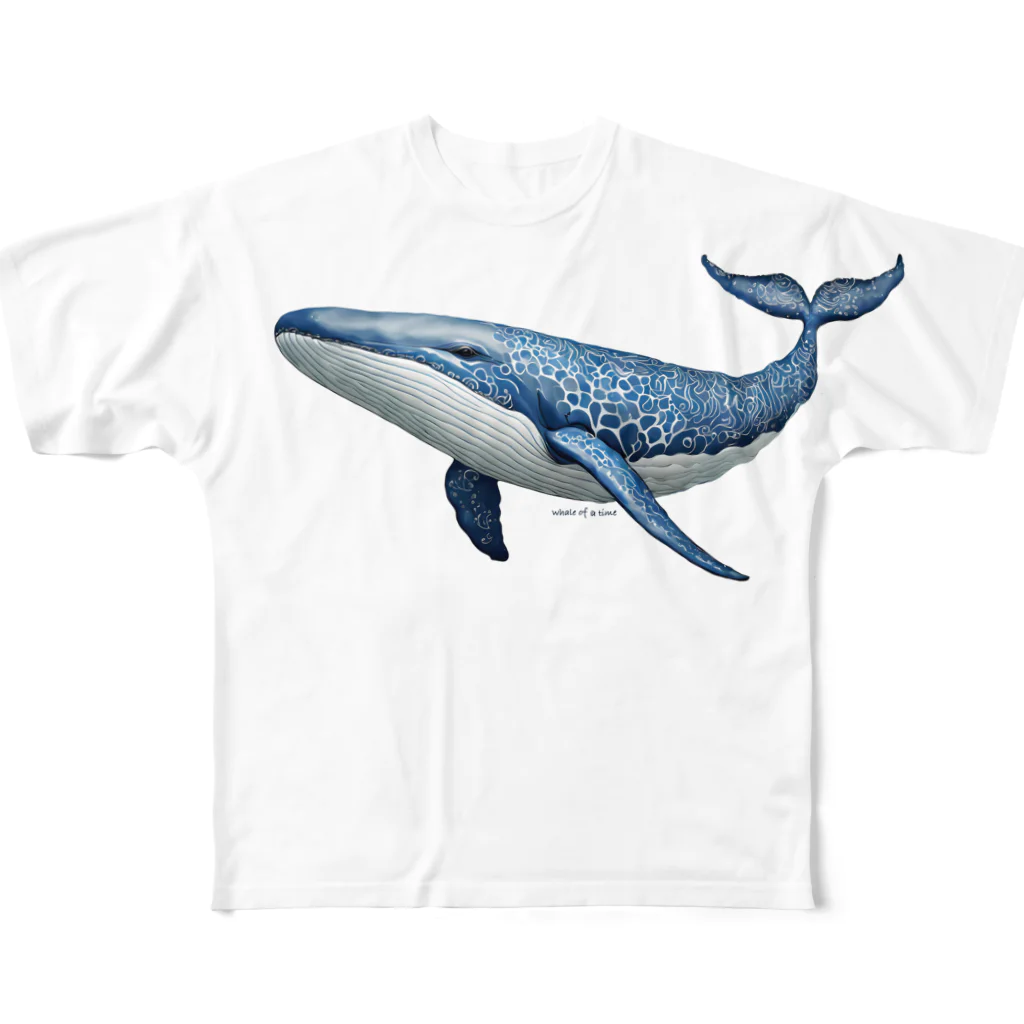 まみおデザインのwhale of a time　素晴らしい時 フルグラフィックTシャツ