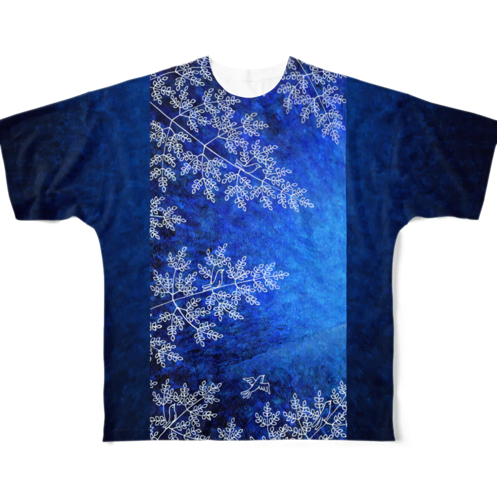 Caoli design shopの霖蒼の森（Navy) フルグラフィックTシャツ