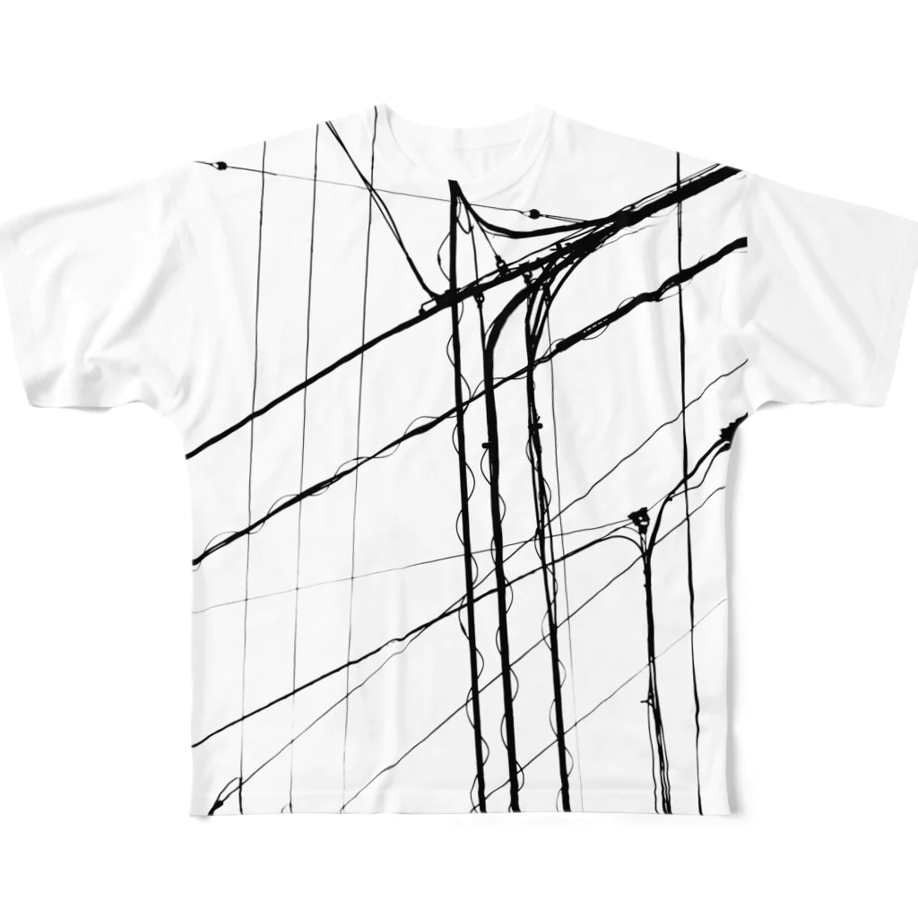 福 紀心 の 作品グッズの電線1 풀그래픽 티셔츠