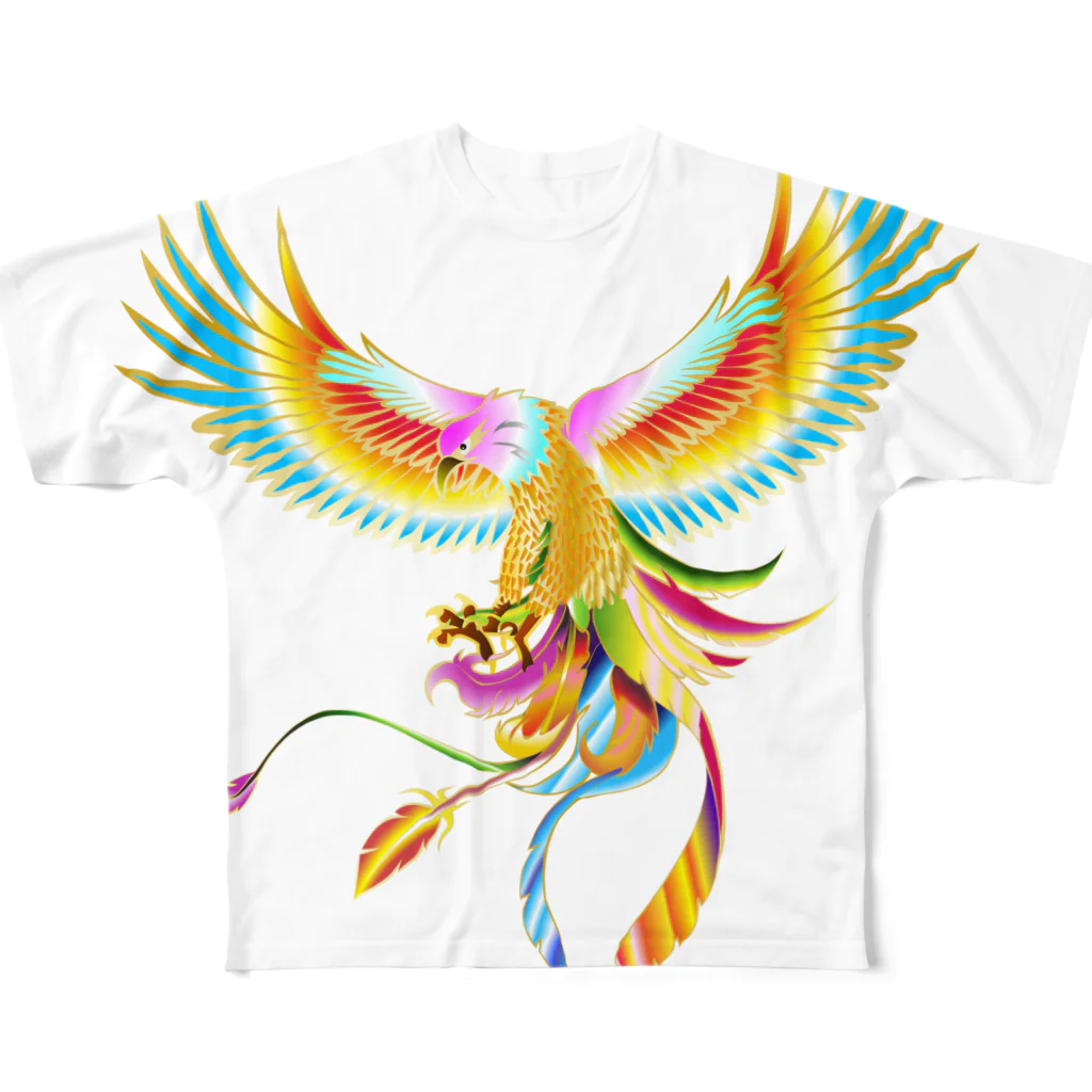 Drecome_Designの鳳凰鷲 フルグラフィックTシャツ