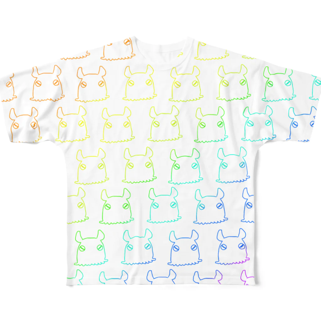 犬小屋のぐらでーしょんめんだこ フルグラフィックTシャツ