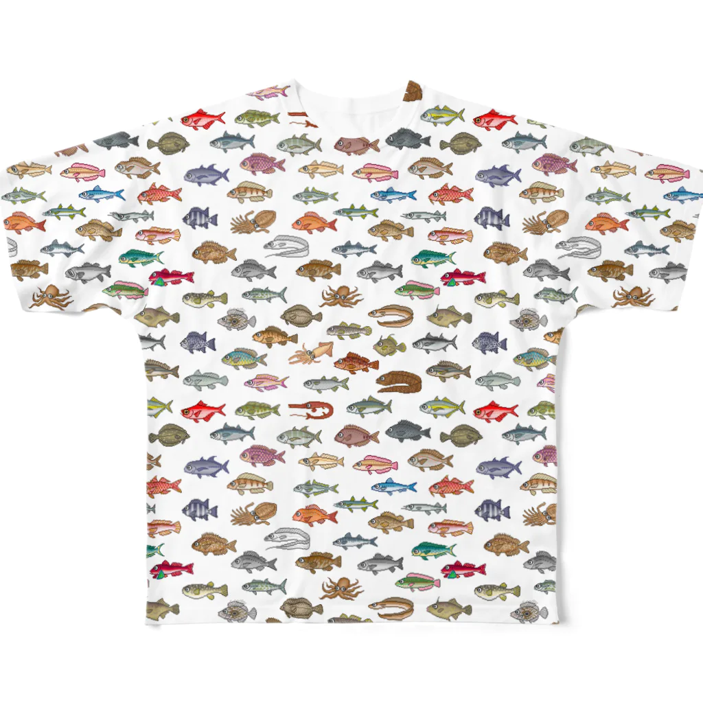 猫と釣り人のFISH_FB_DOT_1 All-Over Print T-Shirt