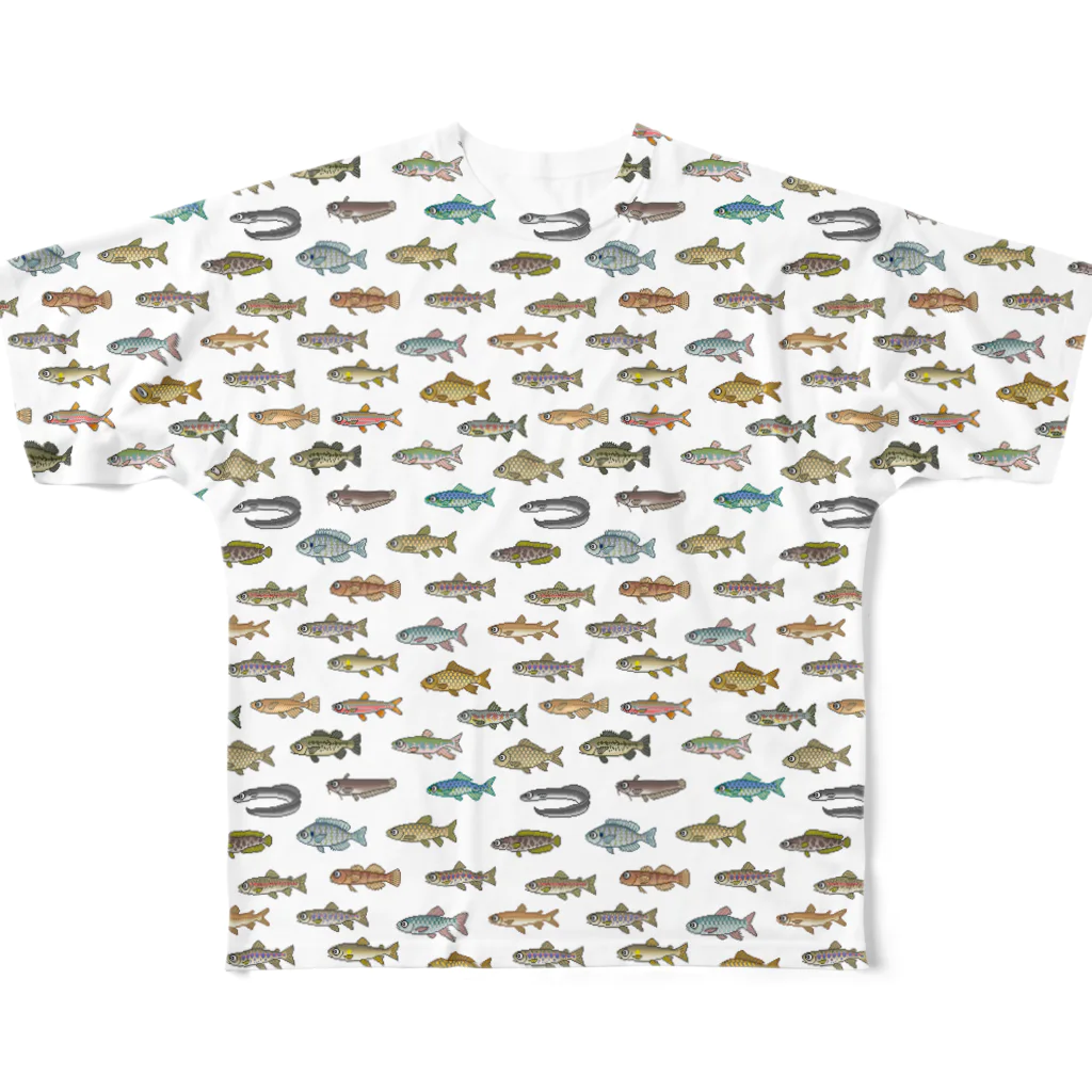 猫と釣り人のFISH_FB_DOT_2 フルグラフィックTシャツ