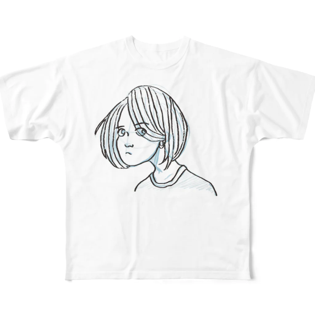 tom kawaharaのGirl フルグラフィックTシャツ