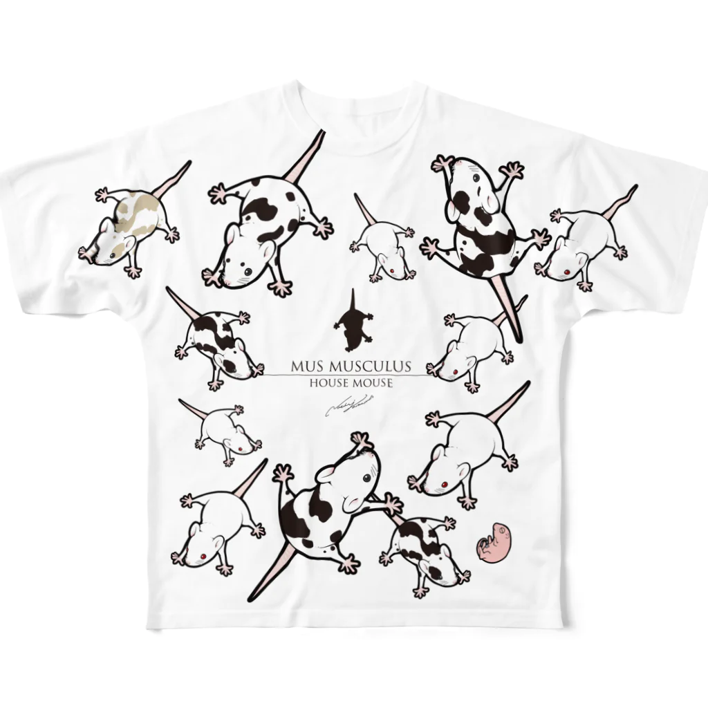 HERP MODA by ヤマモトナオキのマウス フルグラフィックTシャツ