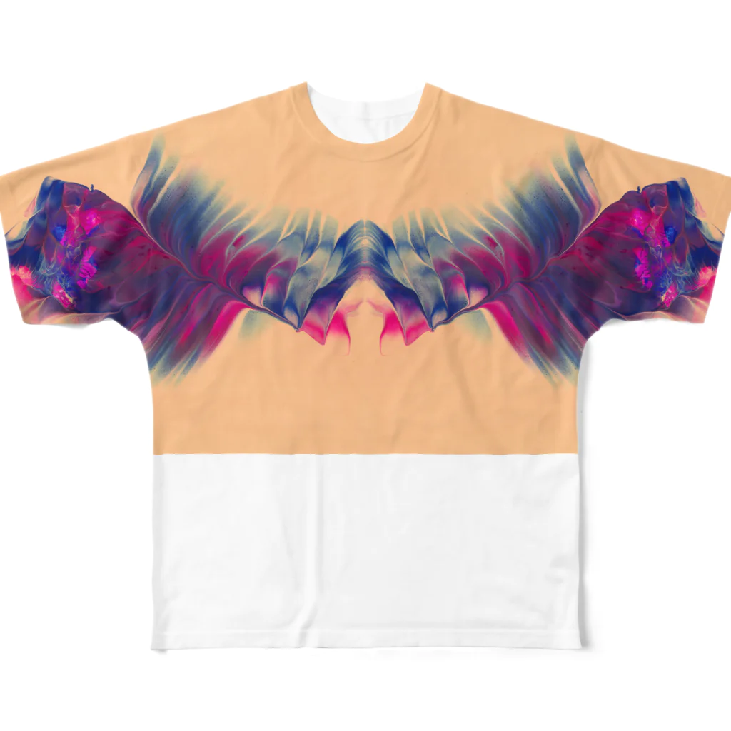 アオムラサキの色彩の羽根 001 フルグラフィックTシャツ