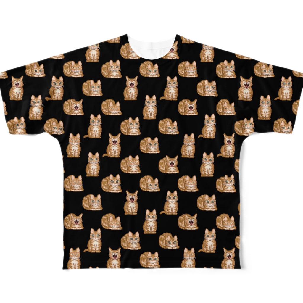 猫と釣り人のNEKO_FB_3K All-Over Print T-Shirt
