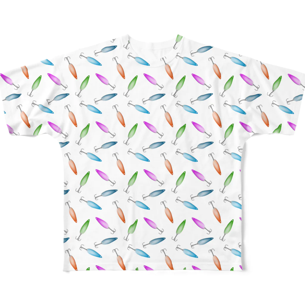 猫と釣り人のスプーン フルグラフィックTシャツ