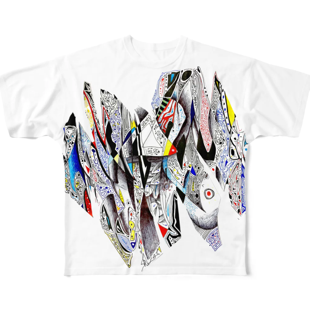 棘アイロンのZIGZAG All-Over Print T-Shirt