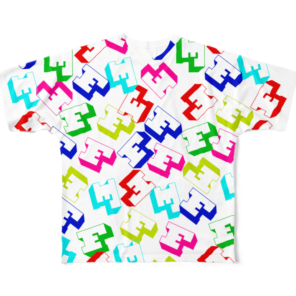 FioReLloのFFFのF フルグラフィックTシャツ