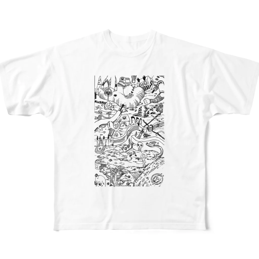 中林堂_手書き本舗のchaos_No3 All-Over Print T-Shirt