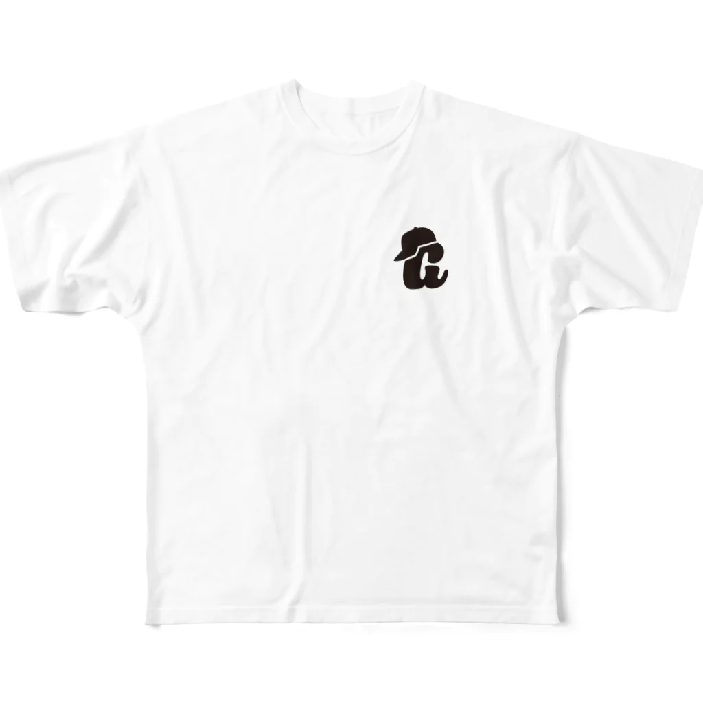 大衆バル GalickのGロゴ　黒 All-Over Print T-Shirt