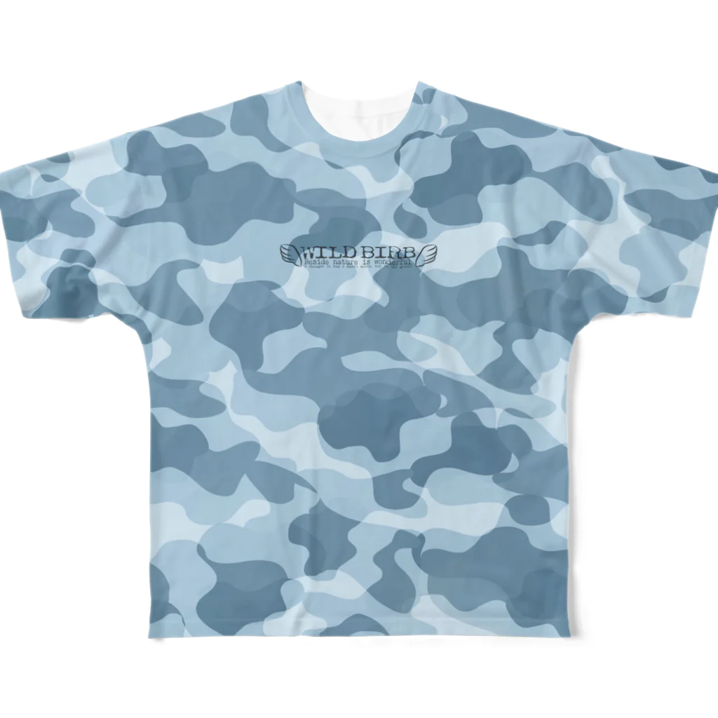 “すずめのおみせ” SUZURI店のWILD BIRB フルグラフィックTシャツ