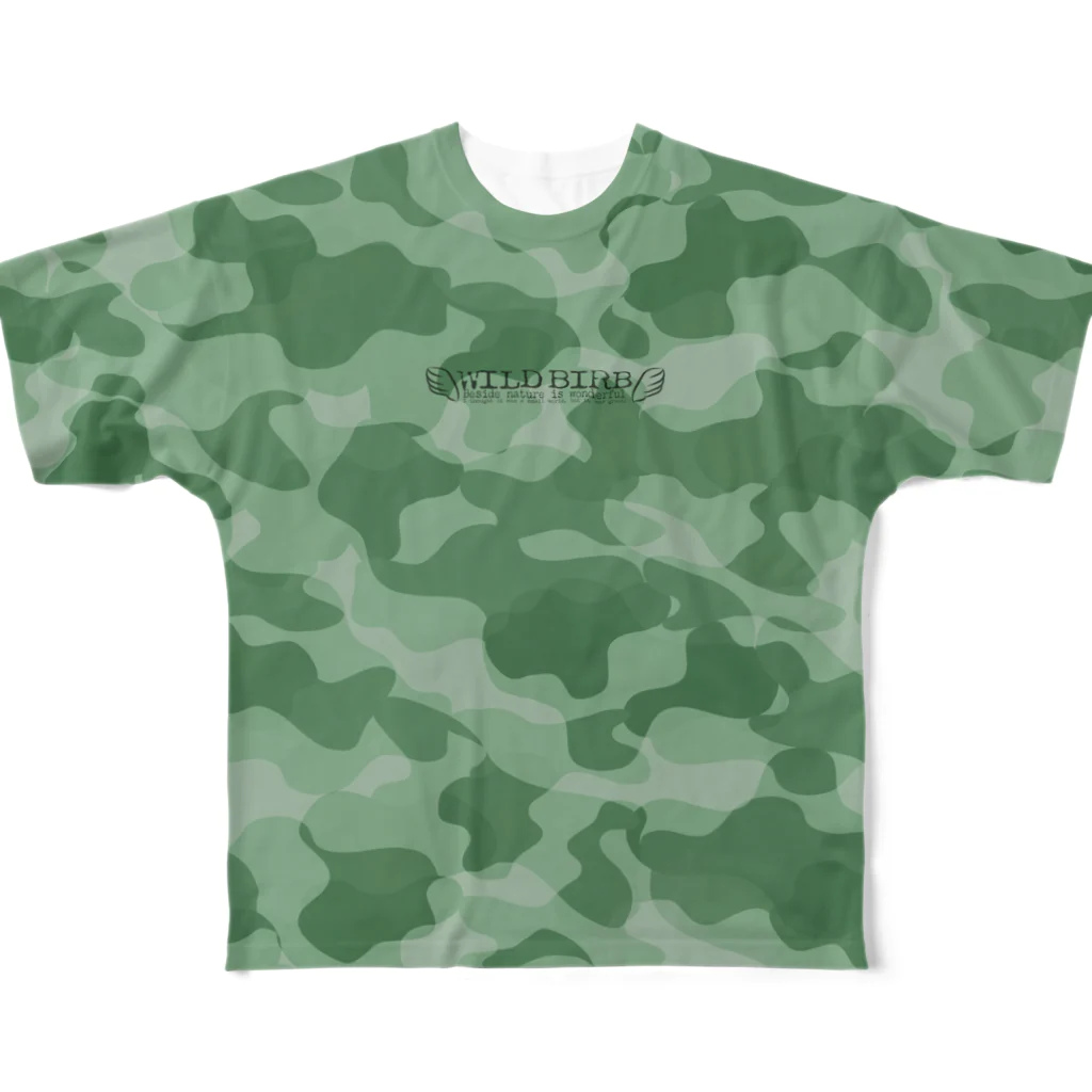 “すずめのおみせ” SUZURI店のWILD BIRB All-Over Print T-Shirt