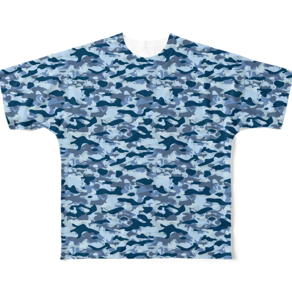 猫と釣り人のCAMOUFLAGE_FB_1 フルグラフィックTシャツ