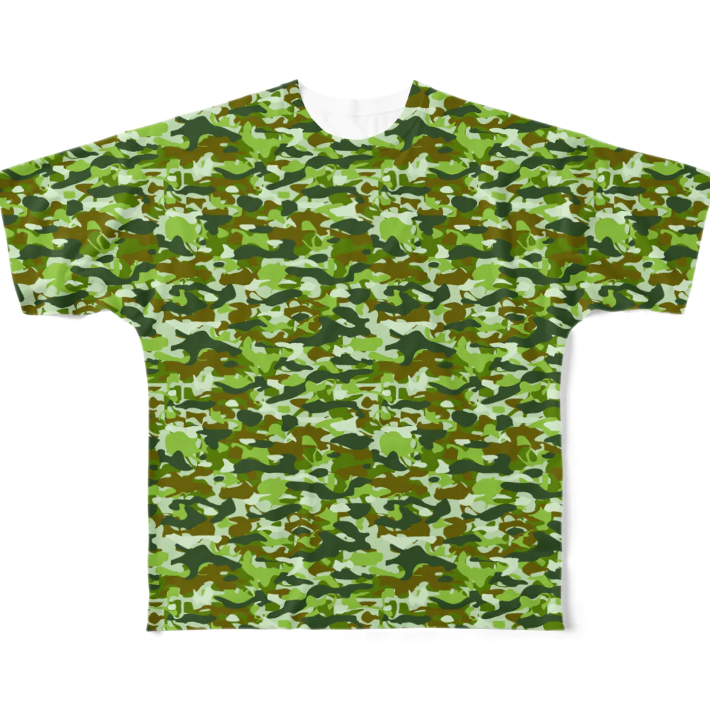 猫と釣り人のCAMOUFLAGE_FB_2 フルグラフィックTシャツ