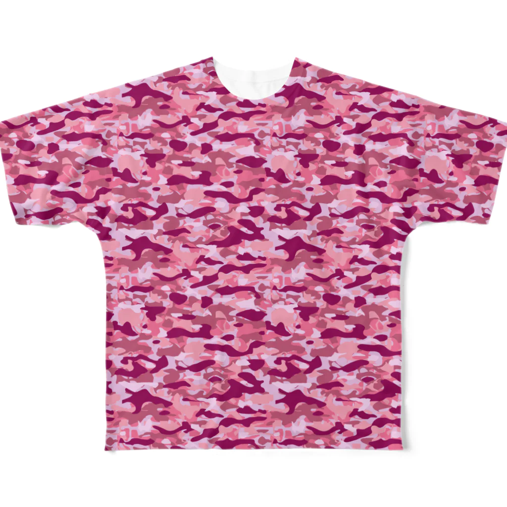 猫と釣り人のCAMOUFLAGE_FB_3 フルグラフィックTシャツ