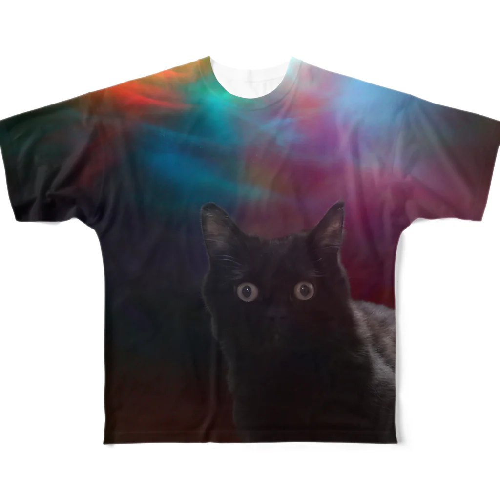 [Yugen's AURORA] official shopのAURORA CAT feat.Sasakula's cat [riku] フルグラフィックTシャツ