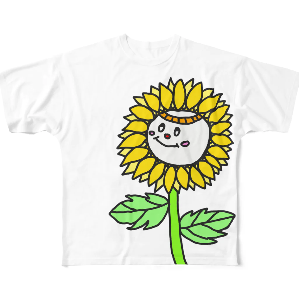 手描きＴシャツ seethesunのひまわりさん フルグラフィックTシャツ