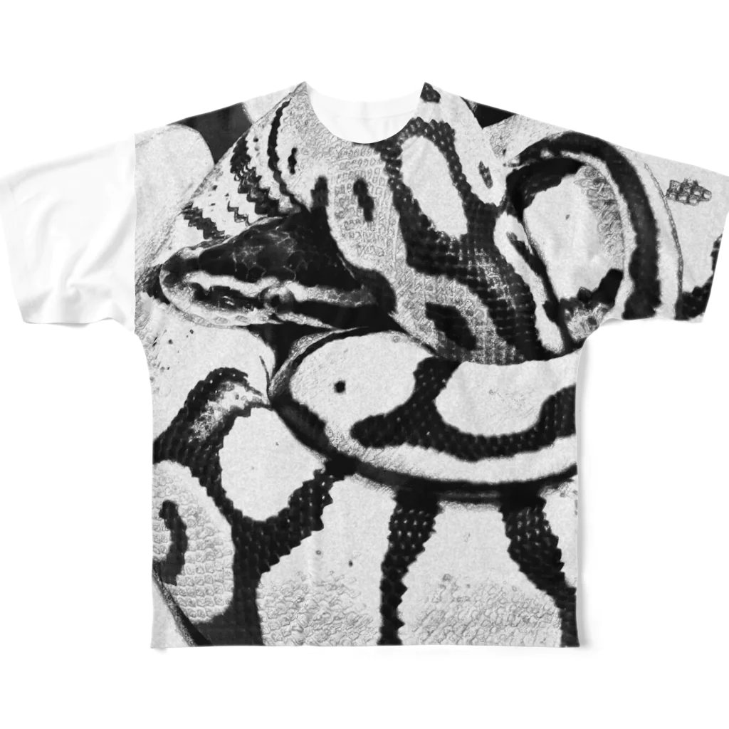 LRKのたまちゃん白黒 All-Over Print T-Shirt