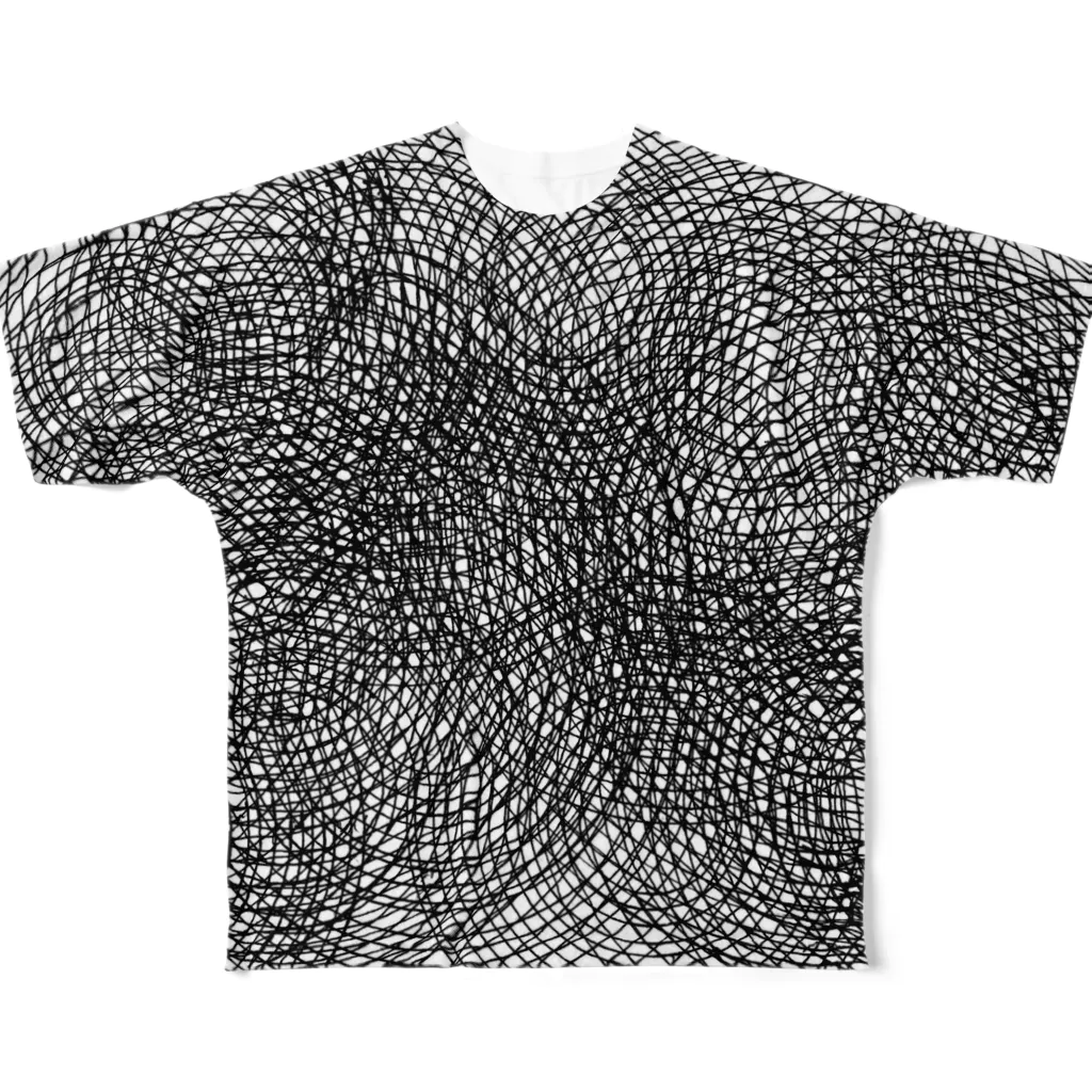 omuramの黒い円（両面） フルグラフィックTシャツ