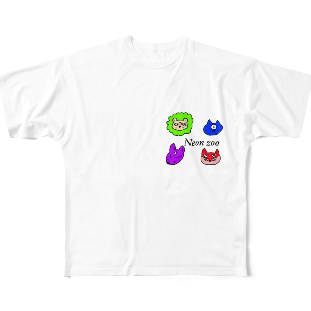 魔王店のneonzoo フルグラフィックTシャツ