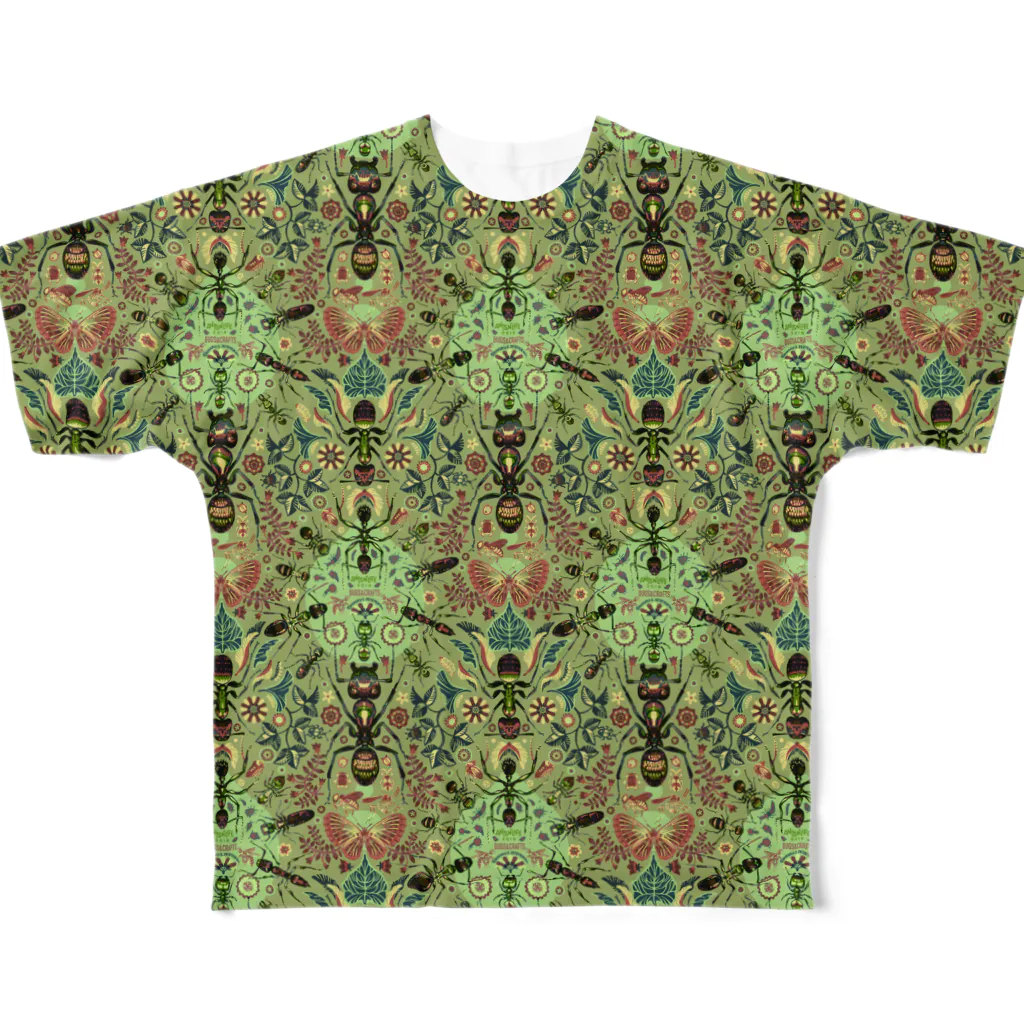 TETETEN SHOPのBUGS & CRAFTS 001 All-Over Print T-Shirt