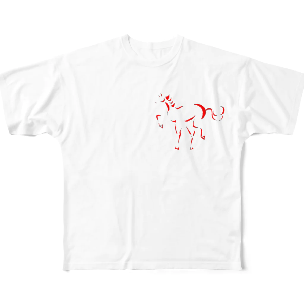 Takafumi  Yamadaの火の馬 All-Over Print T-Shirt